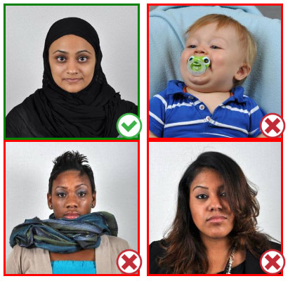 passport photo face obstruction